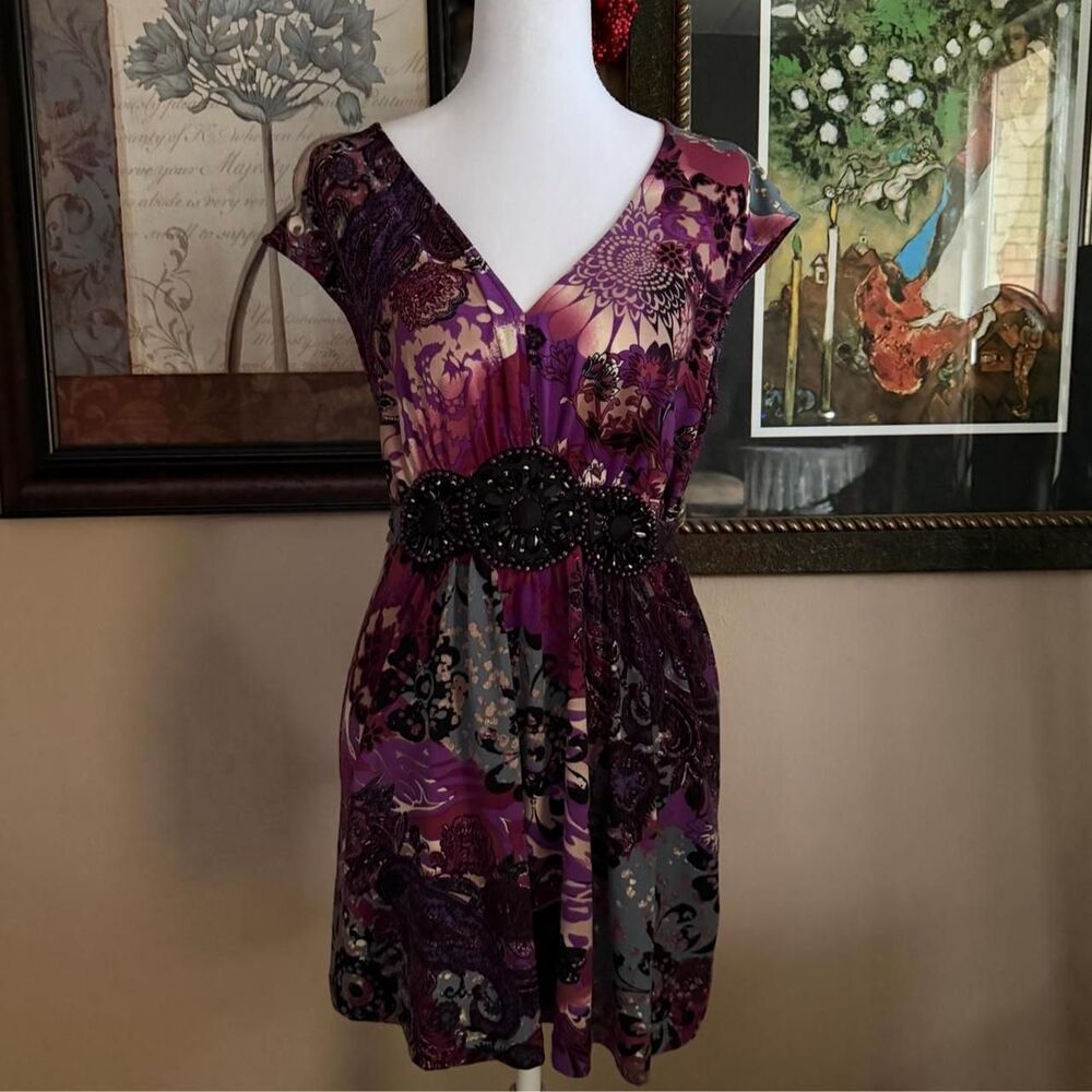 whimsygoth purple tied waist dress